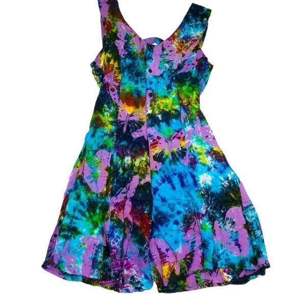 Pants - Sleeveless Romper, Turquoise and Purple
